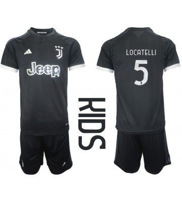 Lacne Dětský Futbalové dres Juventus Manuel Locatelli #5 2023-24 Krátky Rukáv - Tretina (+ trenírky)